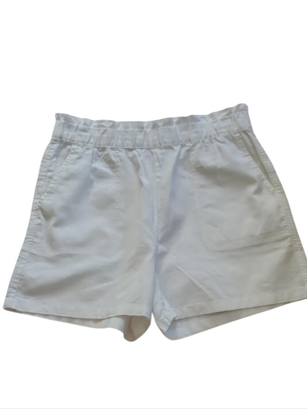 Joe Fresh White High-Rise Linen Cotton Blend Pull-On Shorts